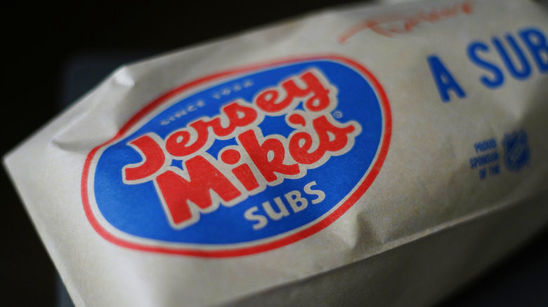 Jersey Mike's sandwich in paper bag