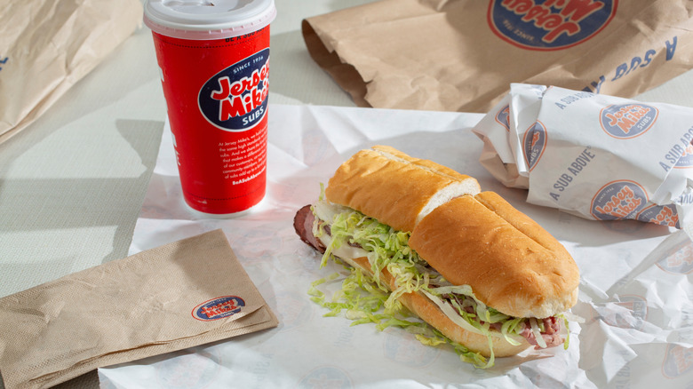 Jersey Mike's sub and soda