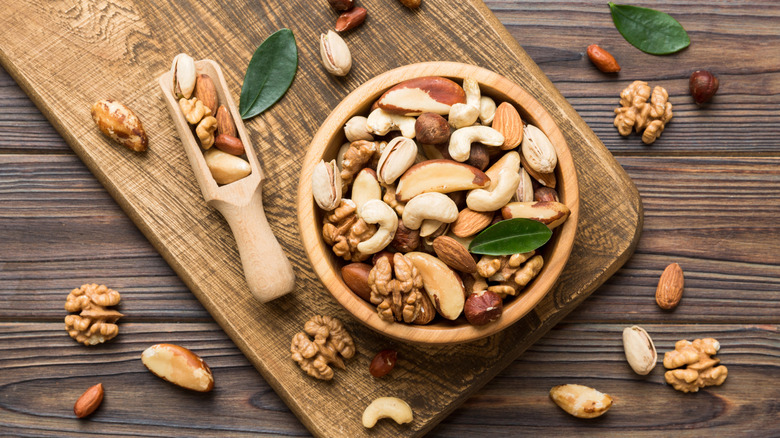 Mixed nuts in a bowl