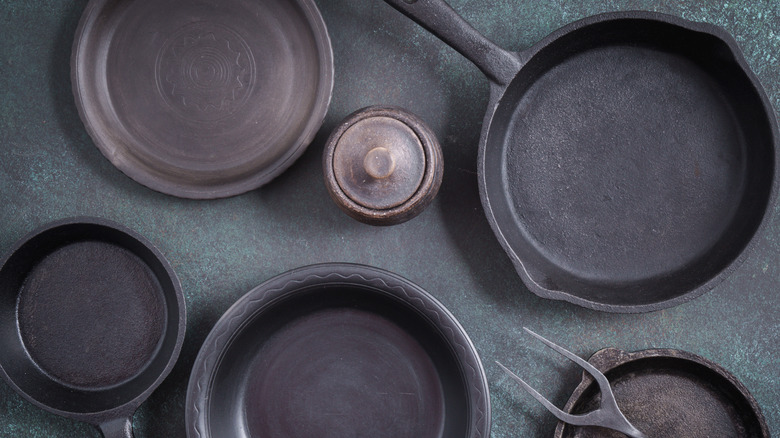 Collection of cast-iron skillets