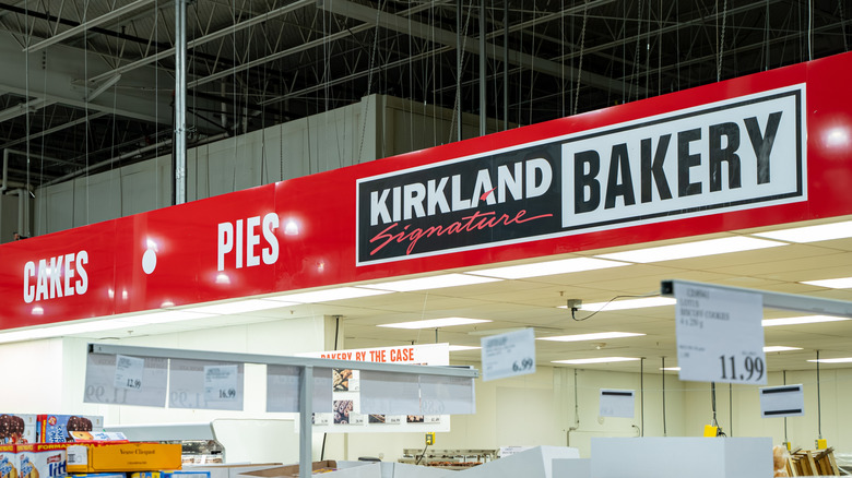 Kirkland Bakery signage inside a Costco