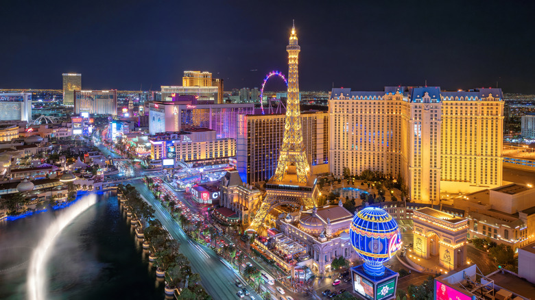 The Las Vegas Strip at night.