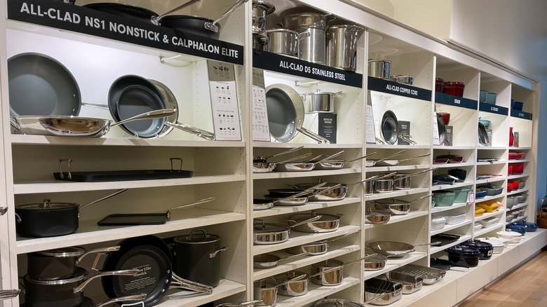All-Clad cookware in a Williams-Sonoma store