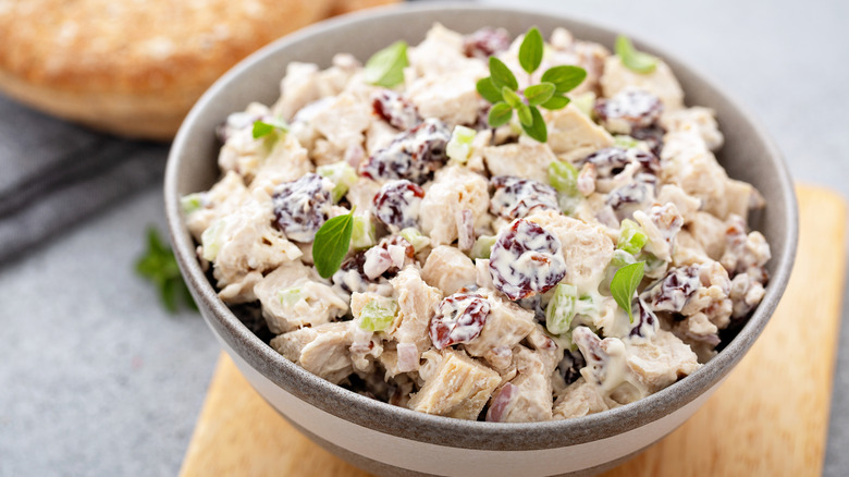 Bowl with chicken salad